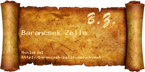 Barancsek Zella névjegykártya